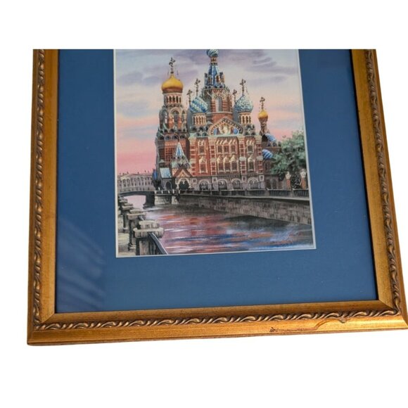 Framed Watercolor Painting Of Church of The Savior on Spilled Blood St. Petersbu - Picture 12 of 15